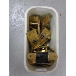 A box of brass door handles,
