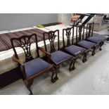 A set of five antique mahogany chairs in the Georgian style