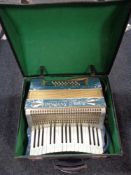 A cased Paolo Antonio piano accordian