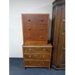 Two twentieth century three drawer chests