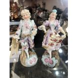 A pair of German porcelain figurines - Lady and Gent