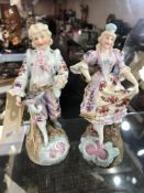 A pair of German porcelain figurines - Lady and Gent