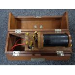An early twentieth century wooden cased shock machine