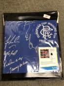 An authentic signed football shirt - Rangers European Cup Winners 1972.