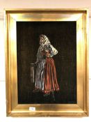 Continental School : Figure, oil on canvas, framed.