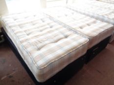 A Dura beds zip-link 6' divan (un-links to make 2 x 3' divans)