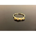 A yellow gold citrine ring, size N.