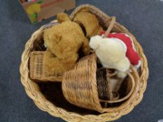 A large wicker dog basket,