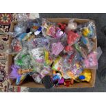 A box of Mcdonalds toys