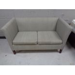 A twentieth century continental two seater settee in grey fabric