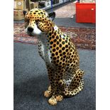 A large Italian pottery figure - Leopard