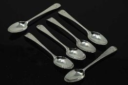 A set of six silver teaspoons - Thomas Whitaker, early 19th century,