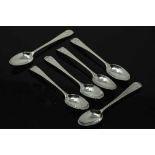 A set of six silver teaspoons - Thomas Whitaker, early 19th century,