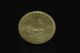 A South Africa gold 1 oz Krugerrand 1974.