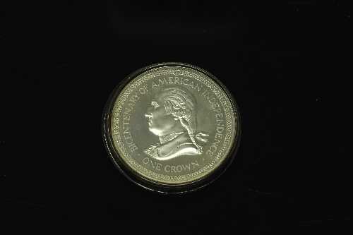 The Pobjoy Mint - 1976 Sterling silver Proof Isle of Man 'Legal Tender Washington crown', 28.28g.