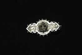 A silver and enamel Queen Victoria Golden Jubilee brooch