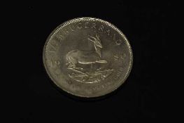 A South Africa gold 1/2 oz Krugerrand 1980.