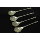 Three late twentieth century 'Christmas' spoons issued by the Franklin mint together with a