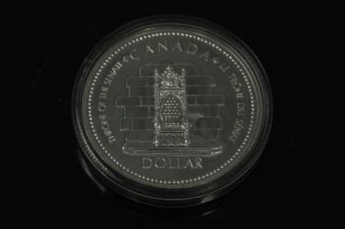 A Canadian silver commemorative dollar 1952 - 1977.