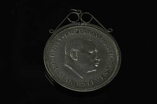 A Bank of Sierra Leone 10th Anniversary one Leone coin in pendant mount. - Image 2 of 2