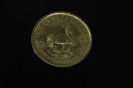 A South Africa gold 1/10 oz Krugerrand 1981.
