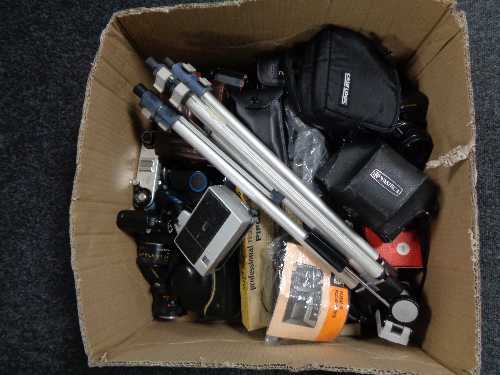 A box of cameras, Chinon CE-4S Yashica, Praktica,