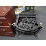 A gallery cast iron electric fire with coals