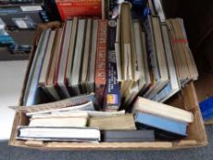 A box of books and magazines relating to trains and railways