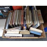 A box of books and magazines relating to trains and railways