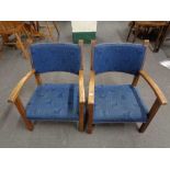 A pair of twentieth century beech framed child's armchairs