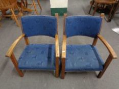 A pair of twentieth century beech framed child's armchairs