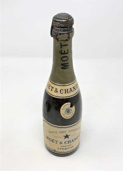 An antique bottle of Moet & Chandon champagne