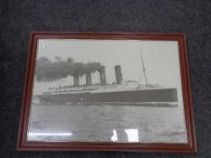 A large black and white framed print - Titanic