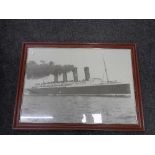 A large black and white framed print - Titanic