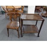 A Bentwood chair together with a twentieth century two tier trolley