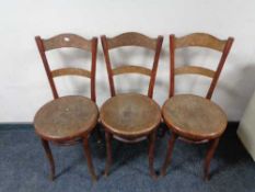 Three bentwood chairs