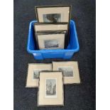 A box of nine colour engravings - Scenes of Newcastle,