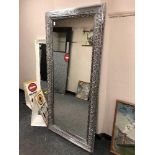 A silvered framed 5' x 2' mirror