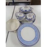 A box of Maling dinner plates and tureen (no lid),