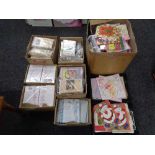 Nine boxes and crates of greetings and Christmas cards