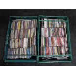 Two crates containing CD's, R & B,