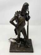 A fine quality Victorian bronze figure of a Napoleonic Grenadier,