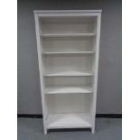 A set of Ikea open bookshelves