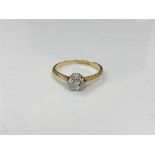 An 18ct gold diamond solitaire ring, the old cut stone weighing approximately 0.75 carat, size N.