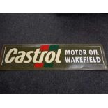 A painted tin sign - Castrol motor oil Wakefield
