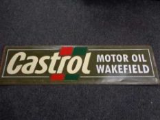 A painted tin sign - Castrol motor oil Wakefield