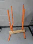 A metal log cutting stand