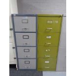 A mid century 'Sheer Pride' four drawer filing chest, height 132 cm,