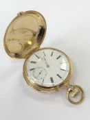 An 18ct gold full hunter quarter-repeating pocket watch signed Pateck & Cie,