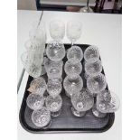 A tray of crystal glass,